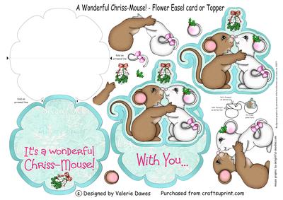 A Wonderful Chriss-mouse! - Flower Easel Card or Topper