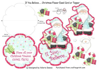 If You Believe - christmas Flower Easel Card or Topper
