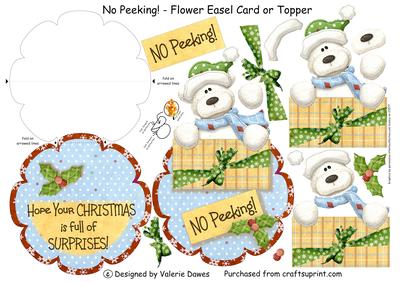 No Peeking! - Flower Easel Card or Topper