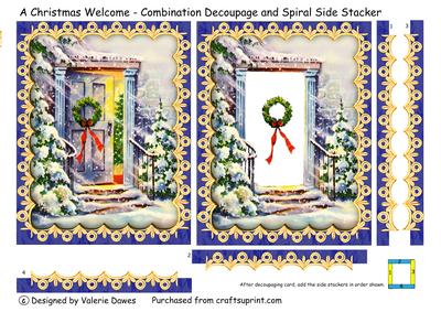 Christmas Welcome- Combination Decoupage Spiral Side Stacker