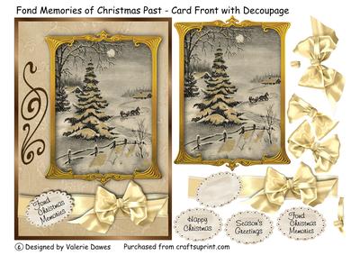 Fond Memories of Christmas Past - Card Front with Decoupage