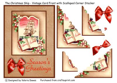 The Christmas Ship - Vintage Card Front with Corner Stacker
