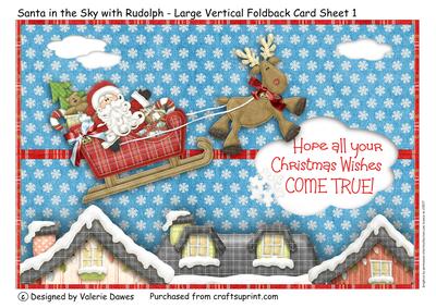 Santa in the Sky with Rudolph-large Verticalfoldback Sheet 1