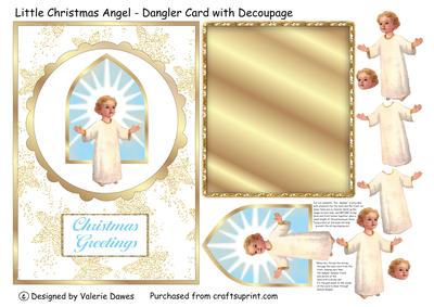 Little Christmas Angel - Dangler Card with Decoupage