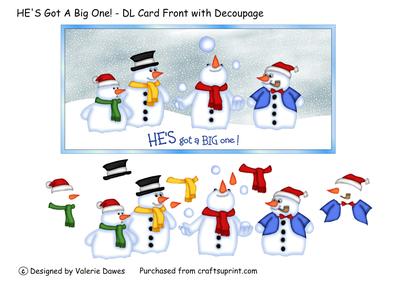 He's Got a Big One! - Dl Card Front with Decoupage