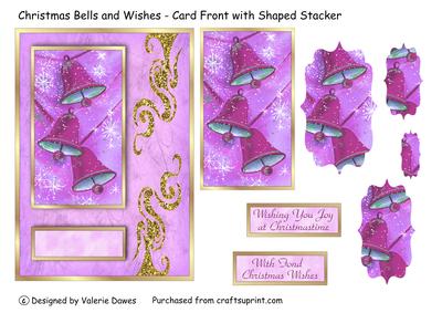Christmas Bells & Wishes - Card Front with Shaped Stacker