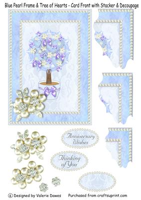Blue Pearl Frame & Tree of Hearts - Best of Both Worlds Card