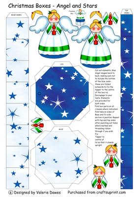 Christmas Boxes - Angel and Stars