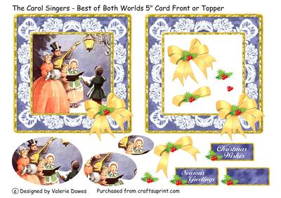 Carol Singers - Best of Both Worlds 5" Topper or Card Front