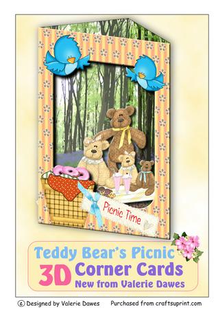 3D Corner Card Kit - Teddy Bear's Picnic