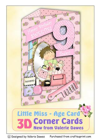 3D Corner Card Kit - Little Miss Age Card