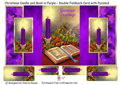 Christmas Candle & Book in Purple