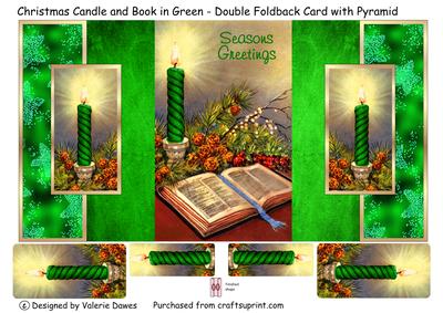 Christmas Candle & Book in Green
