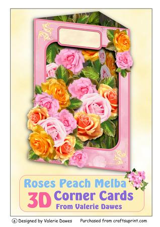3D Corner Card Kit - Roses Peach Melba