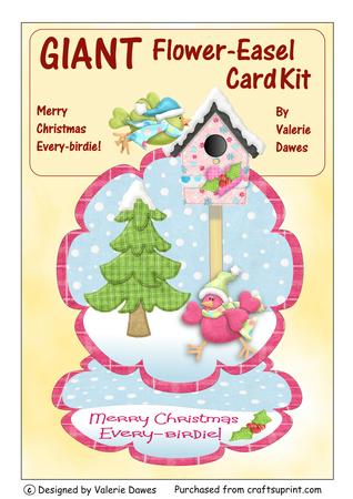 Giant Flower Easel Card Kit - Merry Christmas Every-birdie!
