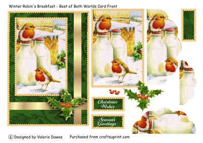 Winter Robin's Breakfast - Best of Both Worlds Card Front