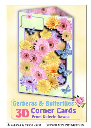 3D Corner Card Kit - Gerberas & Butterflies