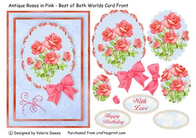 Antique Roses in Pink - Best of Both Worlds Card Front