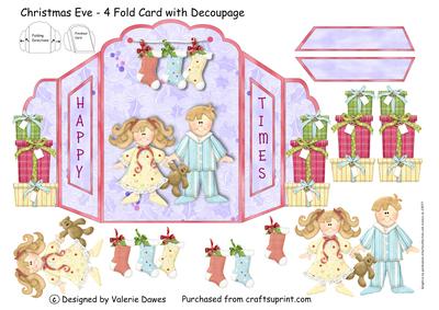 Christmas Eve - 4 Fold Card with Decoupage