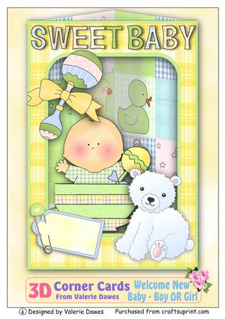 3D Corner Card Kit - Welcome New Baby Boy or Girl