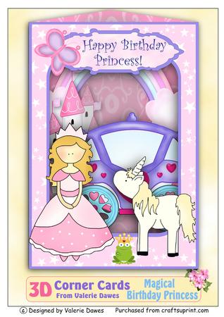 3D Corner Card Kit - Magical Birthday Princess