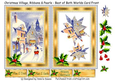 Christmas Village, Ribbons & Pearls-best of Both Worlds Card