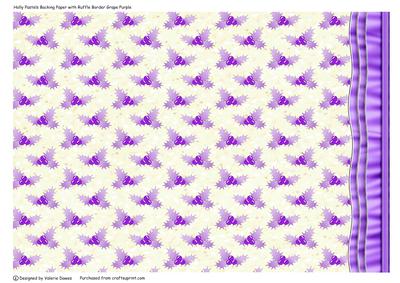 Holly Pastel Background with Ruffle Border Grape/purple