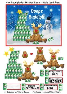How Rudolph Got His Red Nose - Male Christmas Card Front