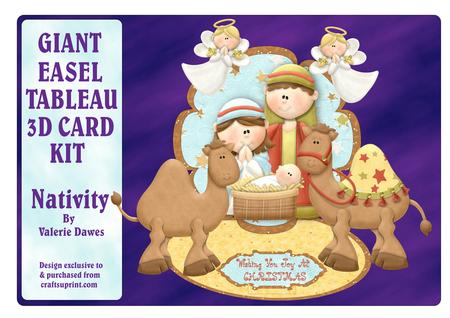 Giant Easel Tableau 3D Card Kit - Nativity