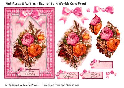 Pink Roses & Ruffles - Best of Both Worlds Card Front
