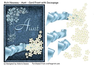 Rich Nouveau - Aunt - Card Front with Decoupage