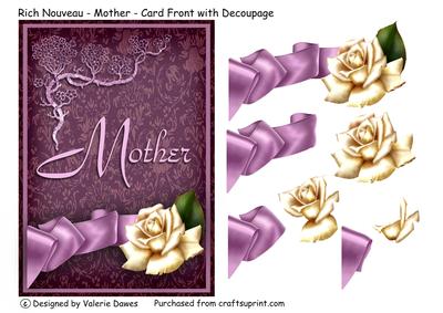 Rich Nouveau - Mother - Card Front with Decoupage