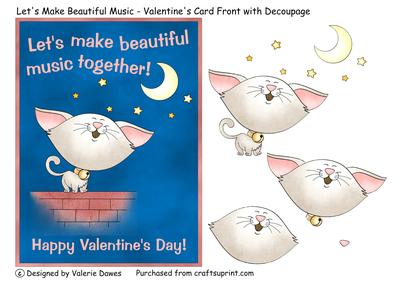 Beautiful Music - Valentine's Card Front with Decoupage