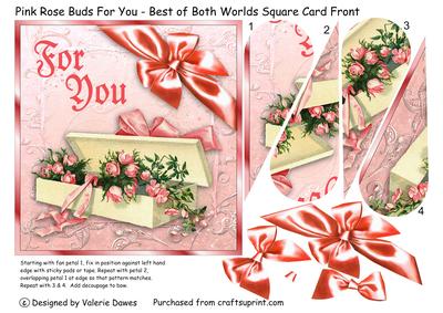 Pink Rose Buds for You-best of Both Worlds Square Card Front