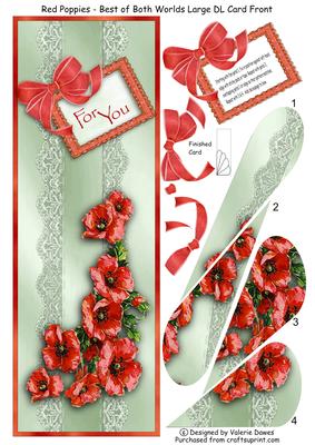 Red Poppies for You -best of Both Worlds Large Dl Card Front