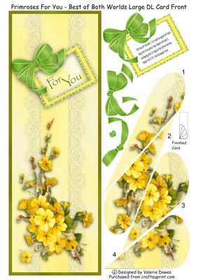 Primroses for You - Best of Both Worlds Large Dl Card Front