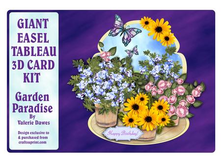 Giant Easel Tableau 3D Card Kit - Garden Paradise