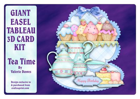 Giant Easel Tableau 3D Card Kit - Tea Time