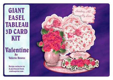 Giant Easel Tableau 3D Card Kit - Valentine
