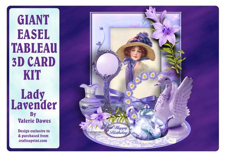 Giant Easel Tableau 3D Card Kit - Lady Lavender