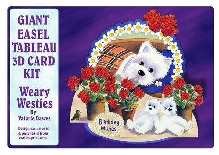 Giant Easel Tableau 3D Card Kit - Weary Westies