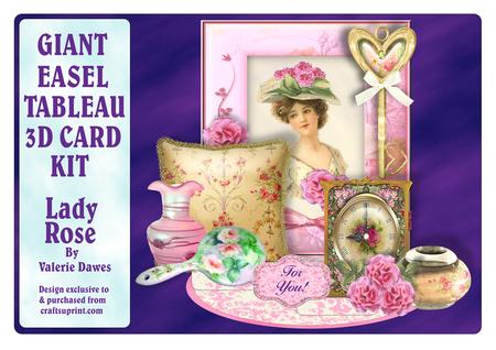 Giant Easel Tableau 3D Card Kit - Lady Rose