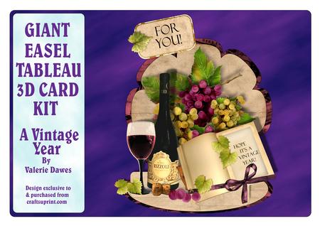 Giant Easel Tableau 3D Card Kit - a Vintage Year