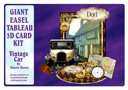 Giant Easel Tableau 3D Card Kit - Vintage Car