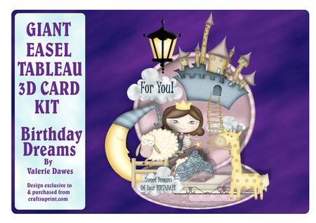 Giant Easel Tableau 3D Card Kit - Birthday Dreams