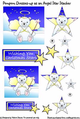 Pompom Dresses-up as an Angel Star Stacker