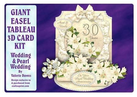 Giant Easel Tableau 3D Card Kit - Wedding & Pearl Wedding