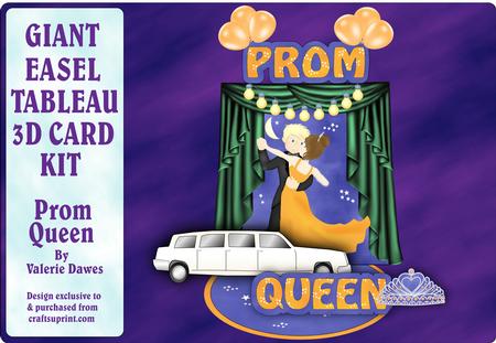 Giant Easel Tableau 3D Card Kit - Prom Queen