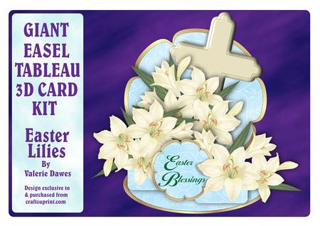 Giant Easel Tableau 3D Card Kit - Easter Lilies