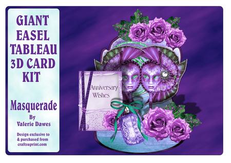 Giant Easel Tableau 3D Card Kit - Masquerade